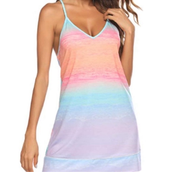 Sleeveless Nightgown V Neck Sleepwear Soft Pajama Dress Short Nightdress - Picture 1 of 5